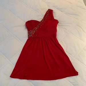 Laundry by Shelli Segal red one shoulder dress